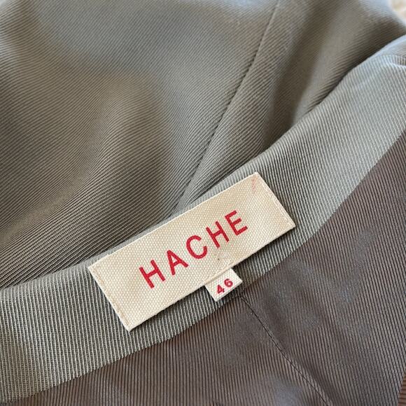 HACHE GRAY DRESS/COAT VIRGIN-WOOL MADE IN ITALY IT 46 - Picture 9 of 14